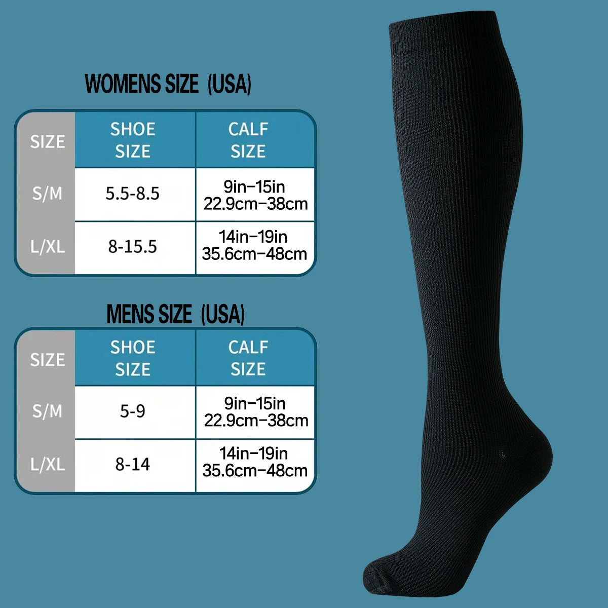 6 Pairs Solid Color Compression Socks Nurse Compression Socks Black Skin Color