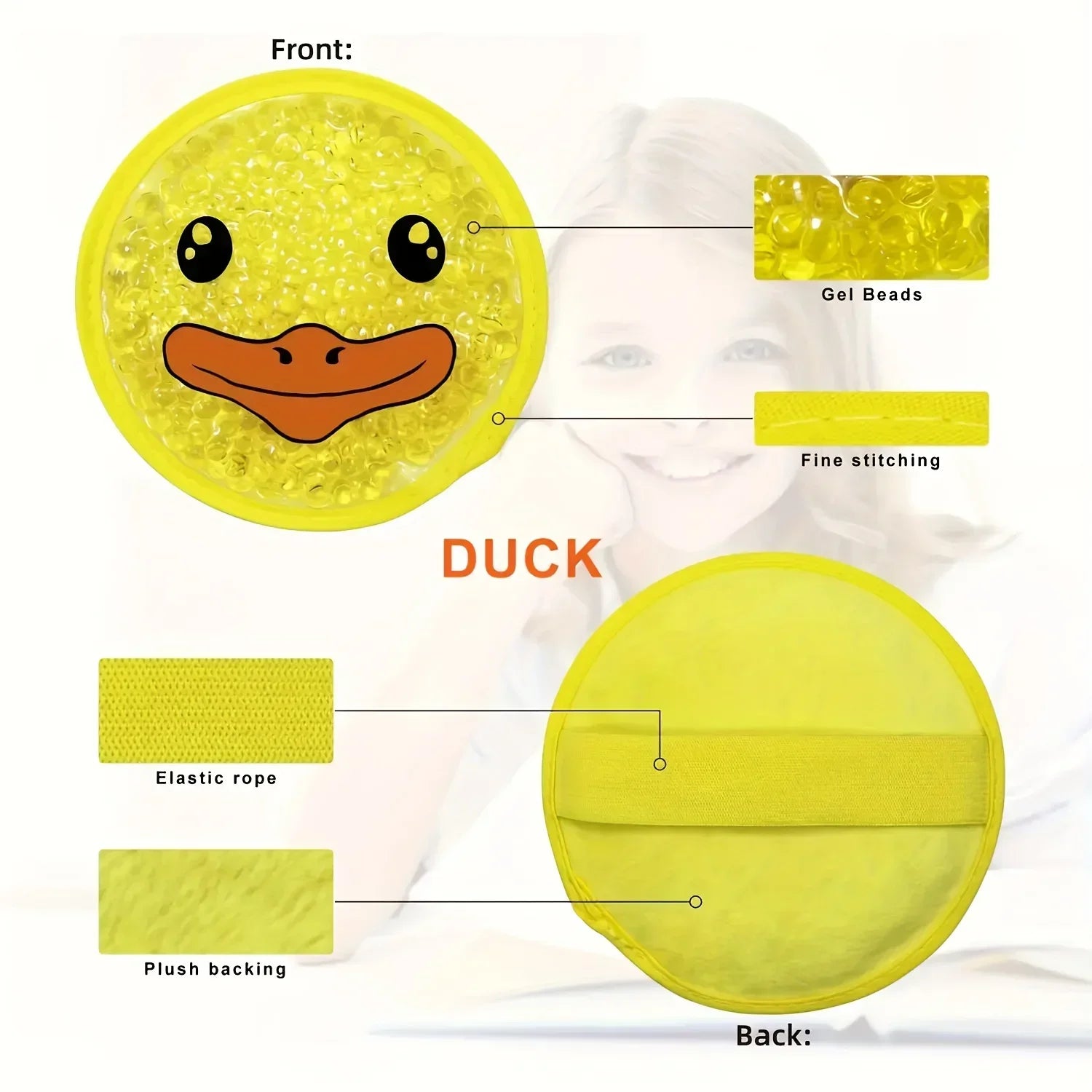 Reusable Cartoon Gel Ice Pack – Cute Dual Hot & Cold Compress for Elbow, Knee, Toothache & First Aid