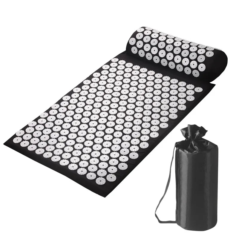 Acupressure Pillow With Storage Bag For Neck Back Foot Massage Pads Acupressure Mat Pillow Set Improves Bloods Circulation Mat