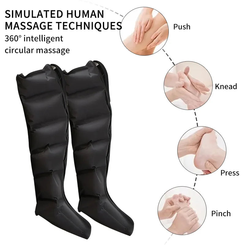 JinKairui Electric Pneumatic Leg Massager – Extended Air Compression for Thighs, Calves & Feet with Remote