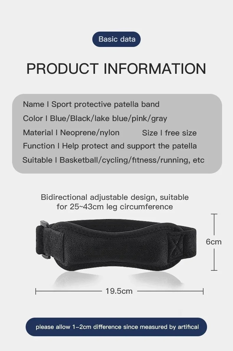 Patellar Tendon Knee Support Strap – Shock Absorption Brace & Sleeve
