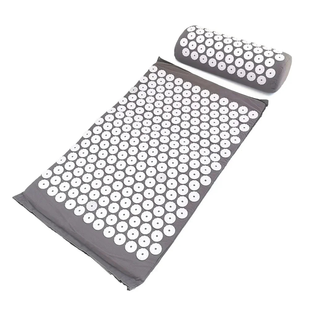 Acupressure Mat & Pillow Set – Spike Cushion Yoga Mat for Back, Body & Stress Pain Relief
