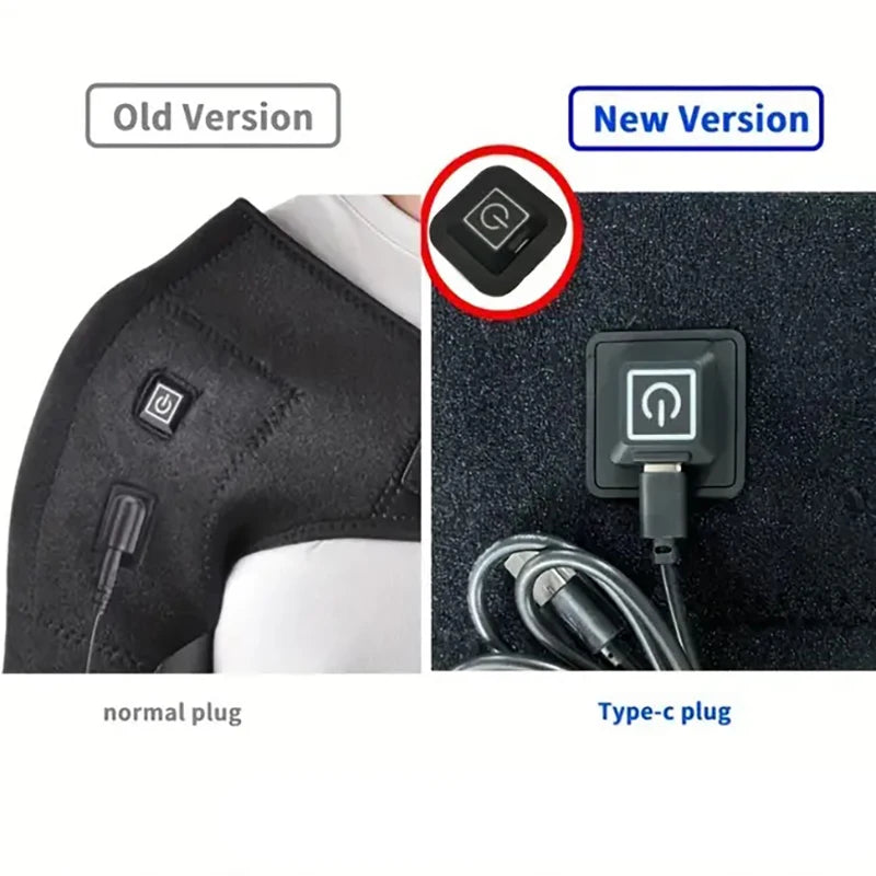 USB Electric Shoulder Brace Amr Pad 3 Gear Heated Massage Shoulder Support Massage Belt Gifts Health Care Keep Warm