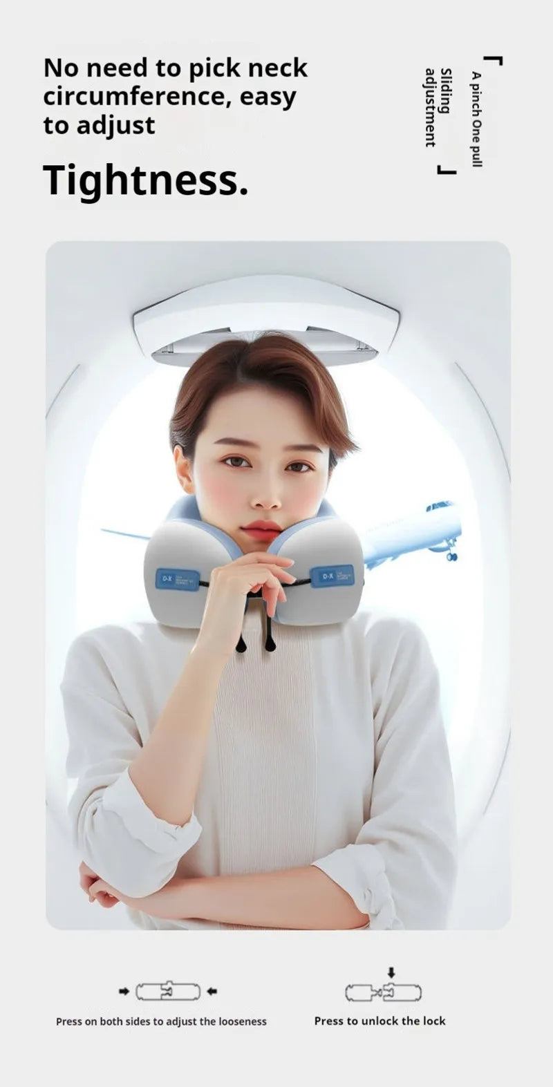 Memory Foam Travel Neck Pillow – U-Shaped Cervical Support