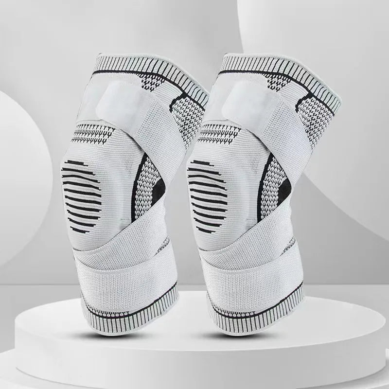 Medical 3D Silicone Knee Brace – Compression Sleeve with Patella Gel Pads & Side Stabilizers (1 Pair)