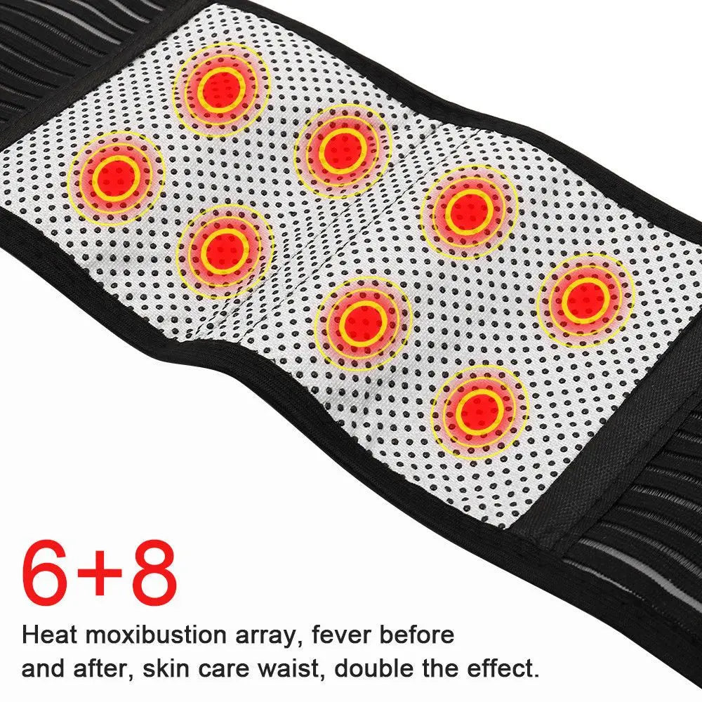 Unisex Magnetic Self-Heating Back Support Belt – Adjustable Lumbar Brace with Massage Band for Health Care