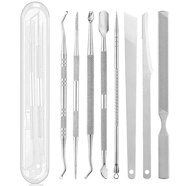 Premium 8-Piece Foot Care Kit – Callus Remover File, Dead Skin Shaver, Cuticle Pusher & Pedicure Tools