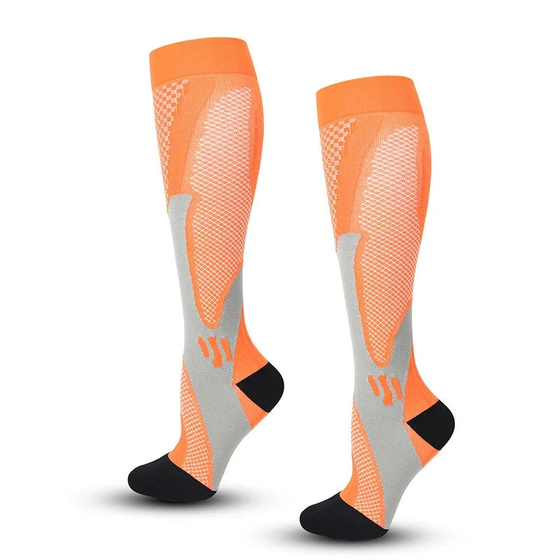 Multi-Color Compression Socks – Daily Cycling & Soccer Sports Socks to Prevent Varicose Veins (Men & Women)