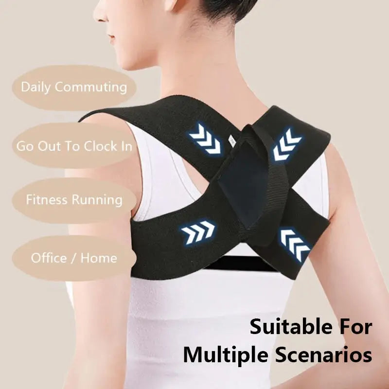 Back Brace Posture Corrector Belt – Breathable Elastic Lumbar & Shoulder Support for Spine & Posture Correction