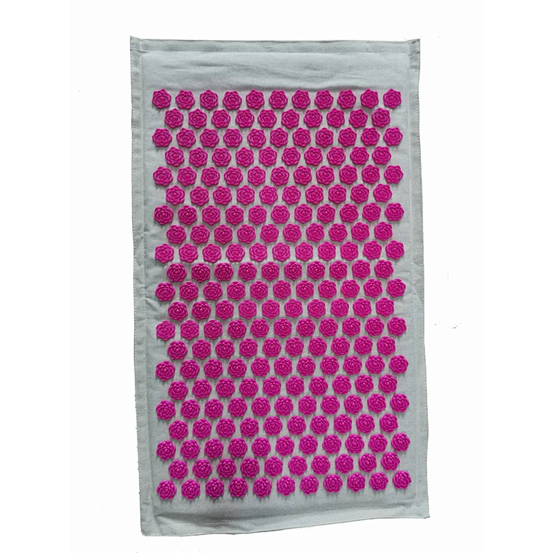 Nature Linen Coconut Palm Acupressure Yoga Mat – Lotus Spike Mat with Bag & Pillow Cushion (74x44cm)