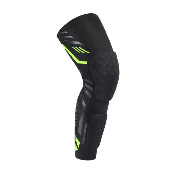 Long Padded Knee & Calf Compression Sleeve – Full Leg Guard for Sports