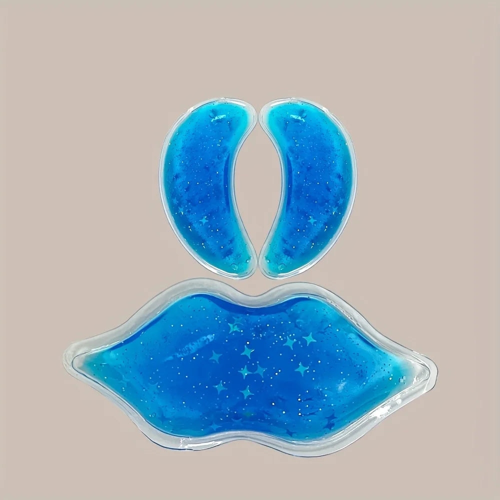 3PCS/SET Eye & Lip Gel Ice Packs Flexible Reusable Cooling Pad Cold Compress for Cosmetic Injuries Pain Relief or Lip Surgery
