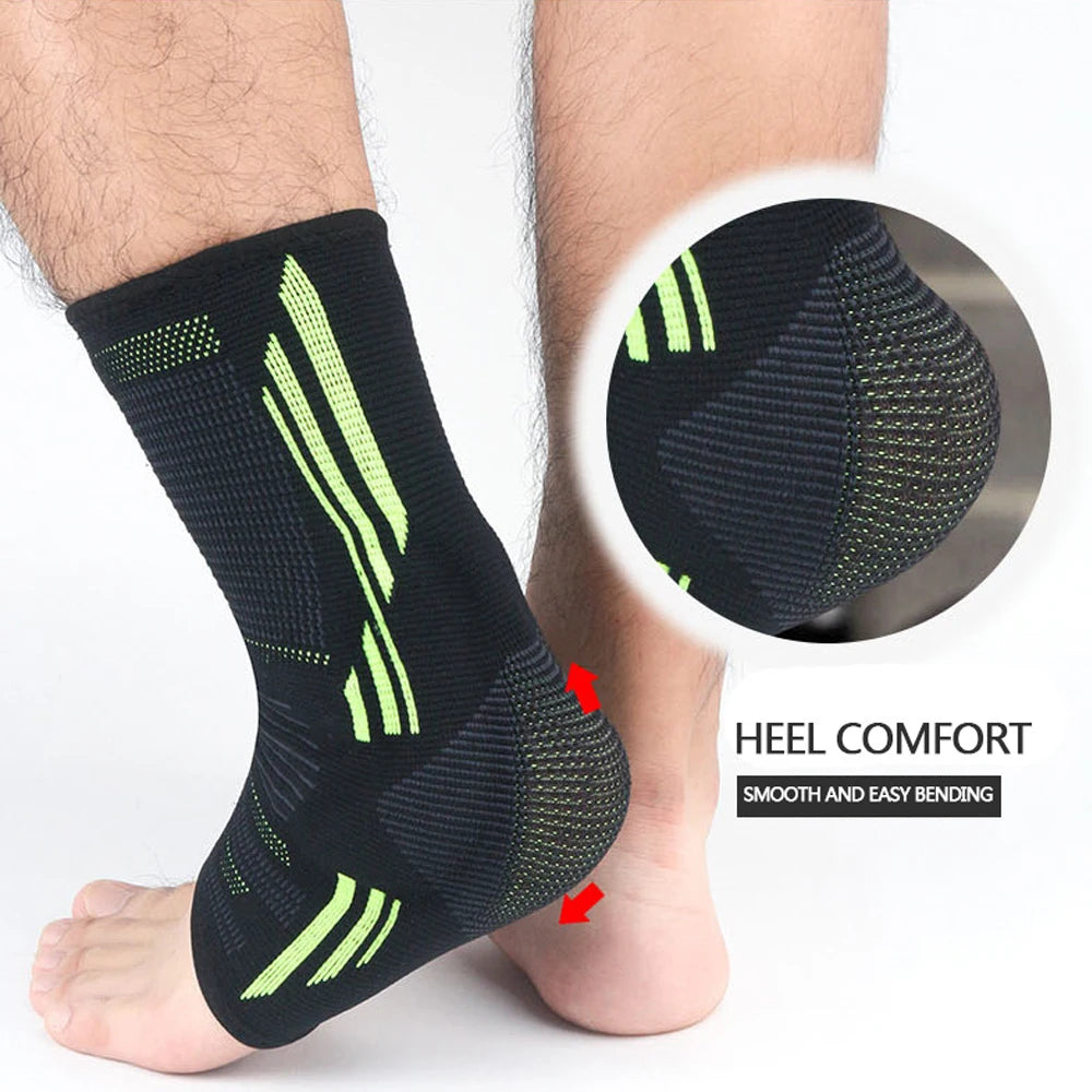 Toeless Ankle Compression Sleeve with Silicone Gel – Plantar Fasciitis & Heel Support