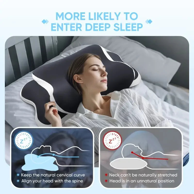 HEALTENCE Memory Foam Butterfly Neck Pillow – C-Shaped Adjustable Support