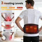Electric Heating Vibration Waist Massage Belt 3 Gears Hot Compress Lumbar Brace Spine Decompression Massager Back Support Belt