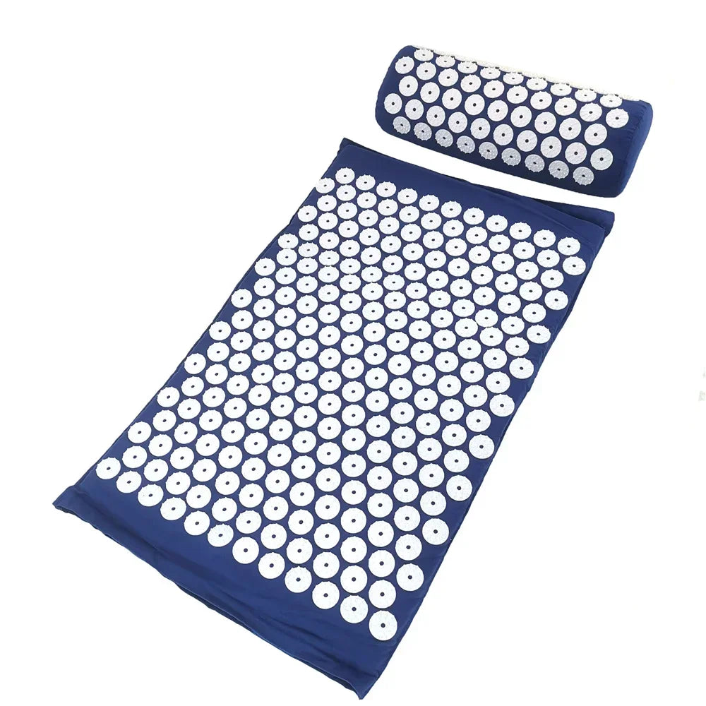 Acupressure Mat & Pillow Set – Spike Cushion Yoga Mat for Back, Body & Stress Pain Relief