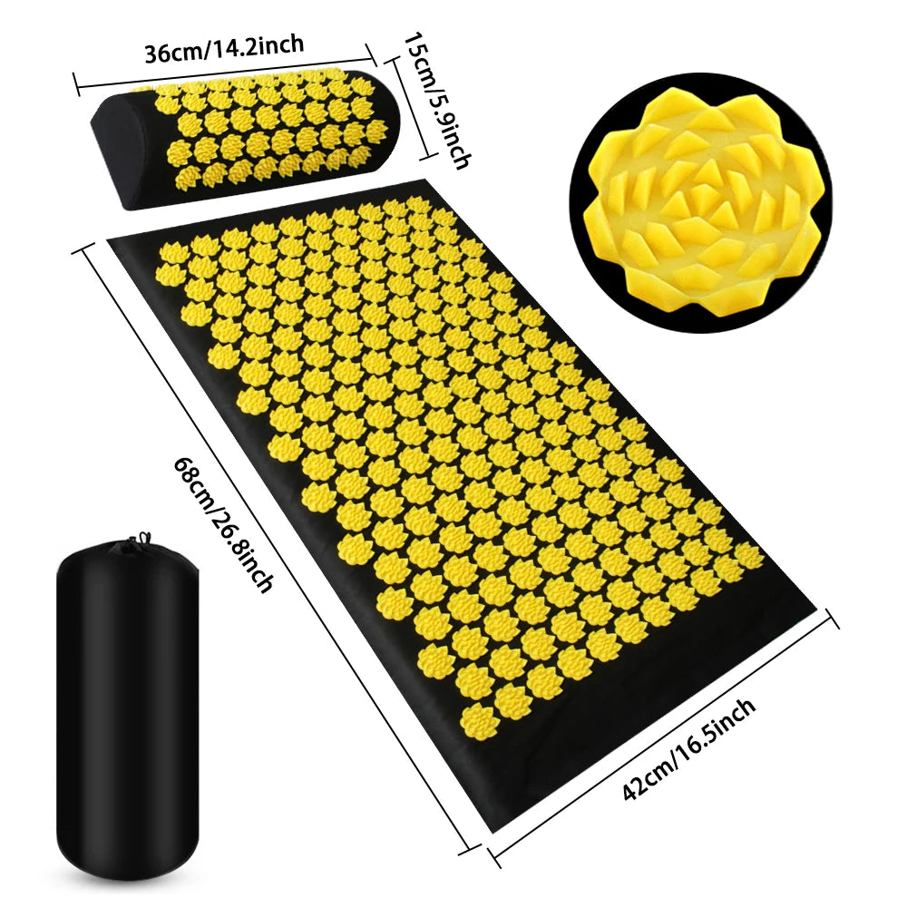 Pranamat Eco Lotus Spike Acupressure Mat – Kuznetsov’s Applicator for Neck, Foot, Back & Yoga Massage