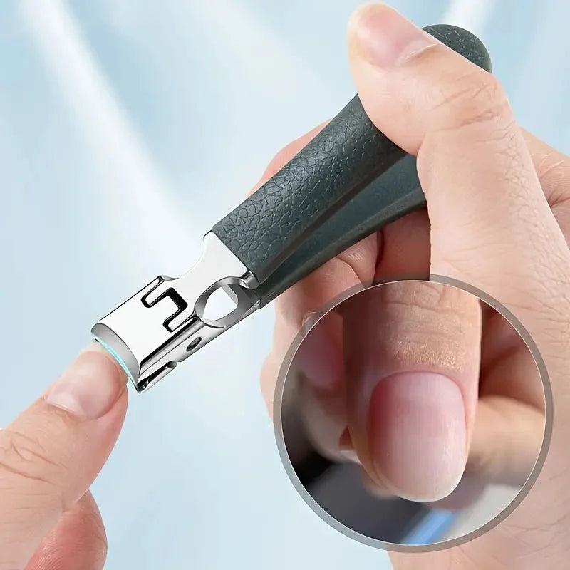 Professional Stainless Steel Nail Clippers Set – Anti-Splash Sharp Trimmer for Thick Nails & Pedicure