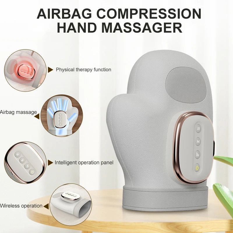 Electric Hand Massager with Airbag – Compress Carpal Tunnel Wrist & Finger Kneading Vibrating Gloves