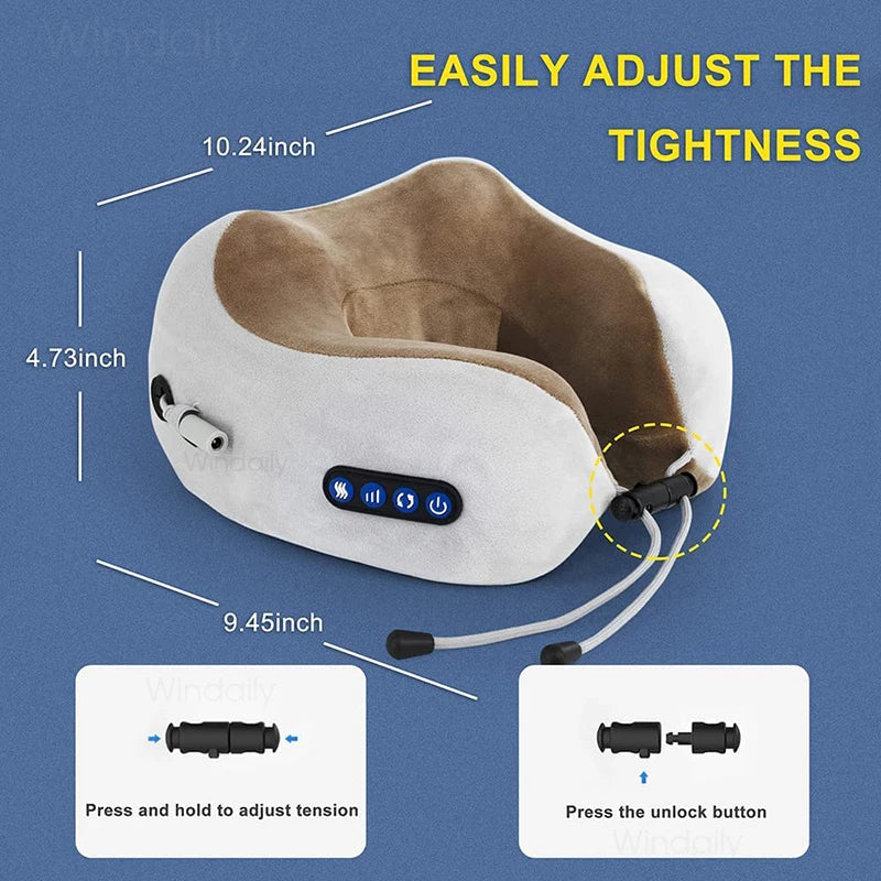 HEALTENCE 3D Shiatsu Neck Massager – U-Shaped Vibrating Pillow