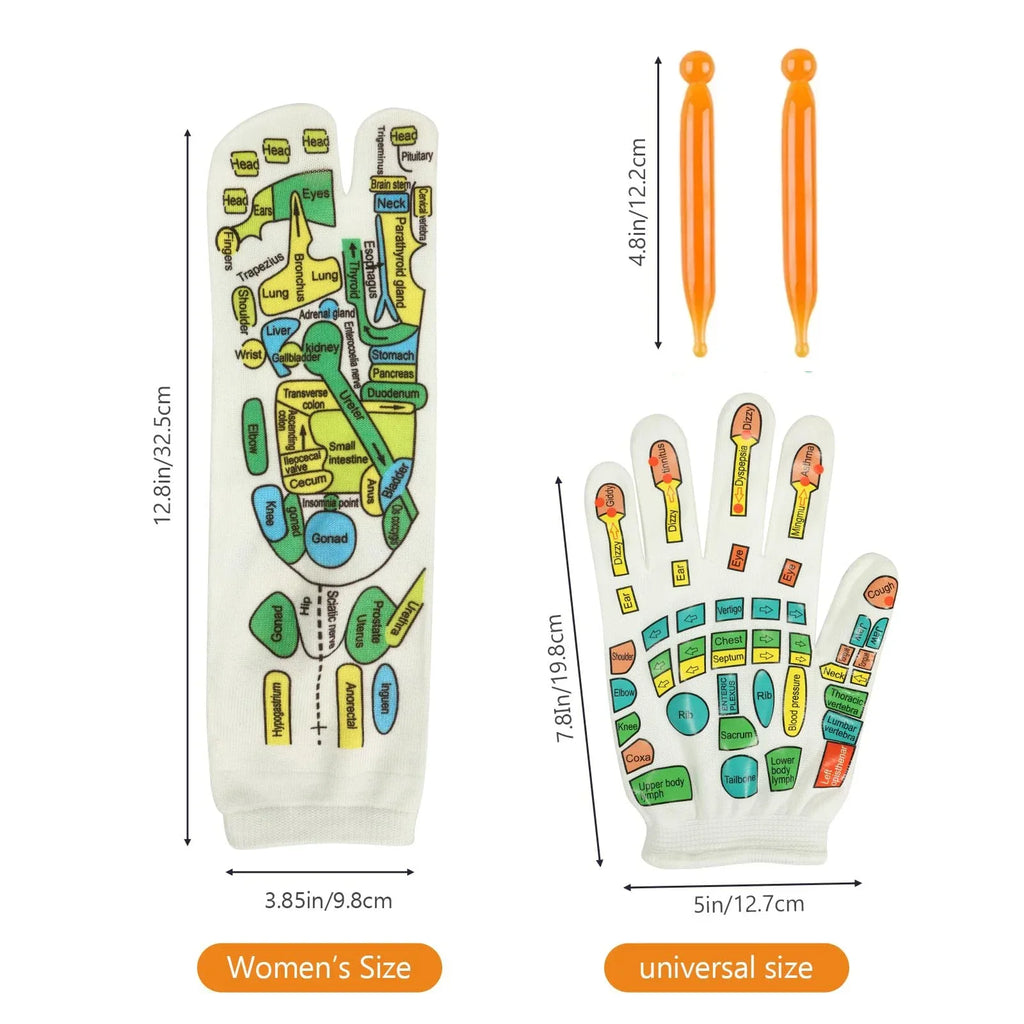 Reflexology Socks & Gloves – Acupressure Foot & Hand Relief