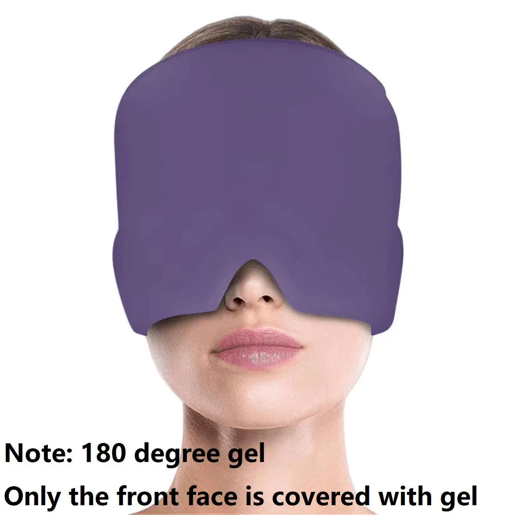 180/360Degree Gel Ice Headache Migraine Relief Hat Cold Compress Therapy Cap Ice Head Wrap Pack For Pressure Relieve Pain Mask