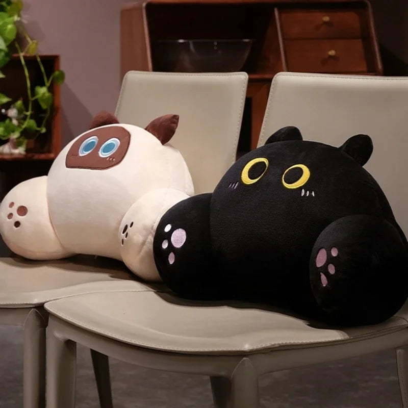 Thickened Cat Back Lumbar Support Cushion – Cute Calico Cat Sofa & Chair Throw Pillow for Home Decor