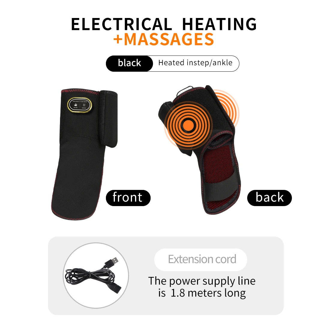 Wireless Ankle Heating Pad – Electric Vibration Massage Heated Wrist & Ankle Brace Wrap