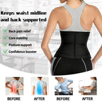 Adjustable Neoprene Waist Trainer for Women – Double Belt Corset with Zipper for Tummy Control & Back Support