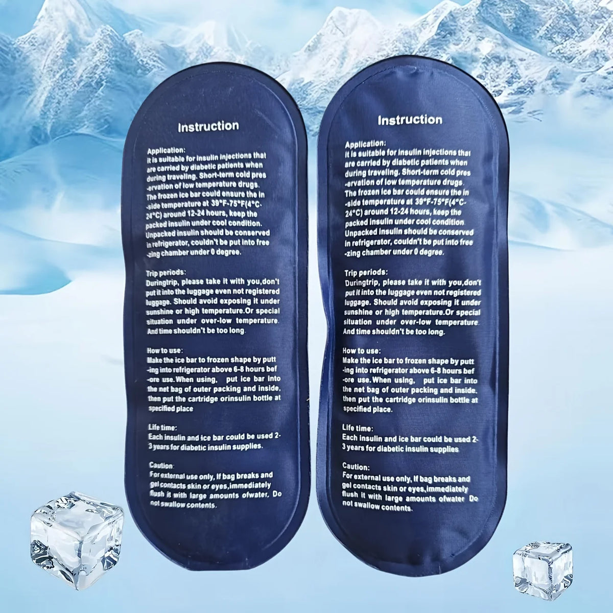 Portable Cooling Ice Bags with Insulin Container – Gel Ice Pack Travel Set for Diabetics & Outdoor Use