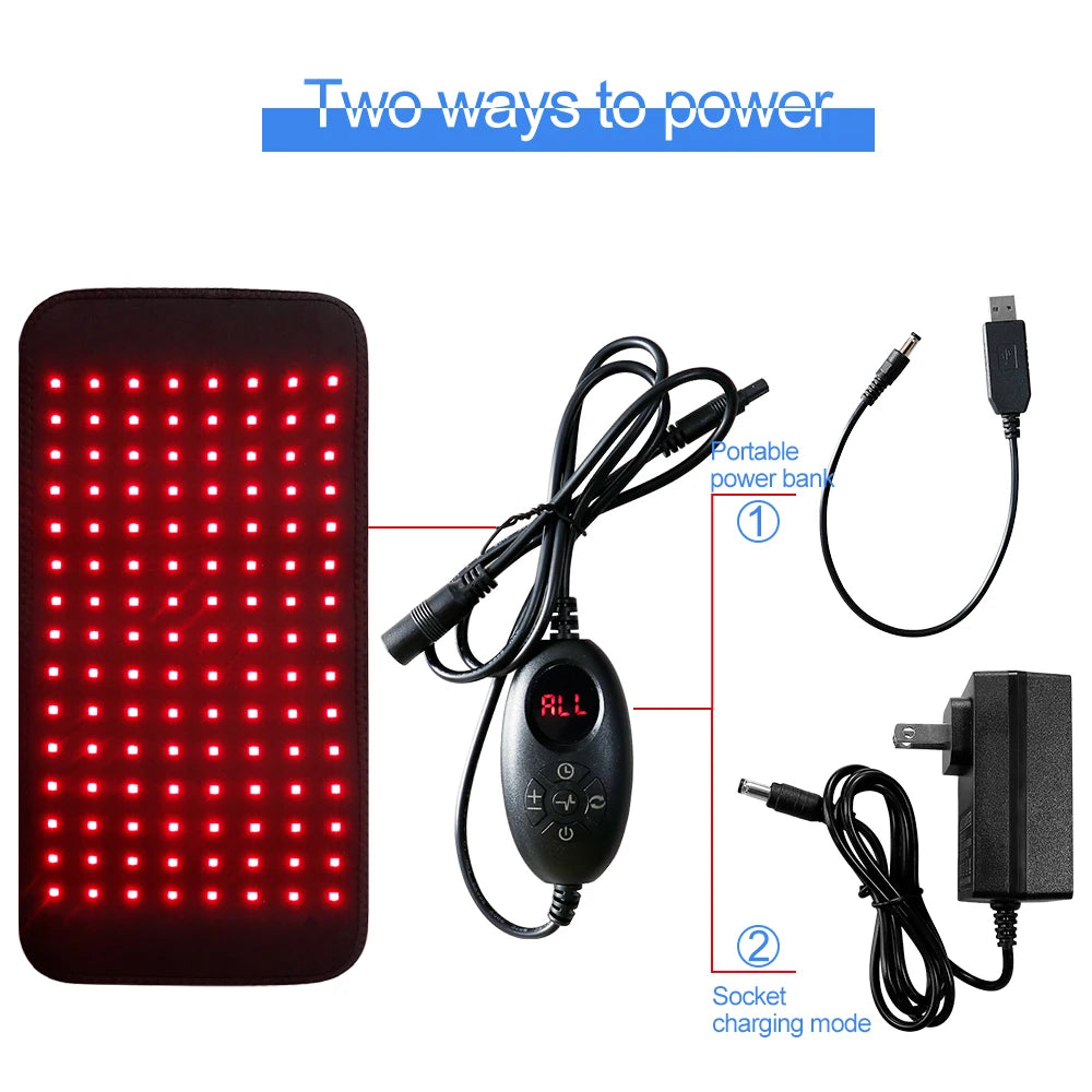 Red & Infrared Light Therapy Belt – 120 LEDs, 660nm & 850nm for Pain Relief