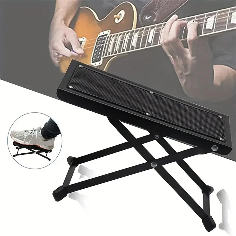 Folding Foot Rest – 4-Height Adjustable Pedal Footrest for Beauty Salons, Home Pedicures & Guitar Pedal