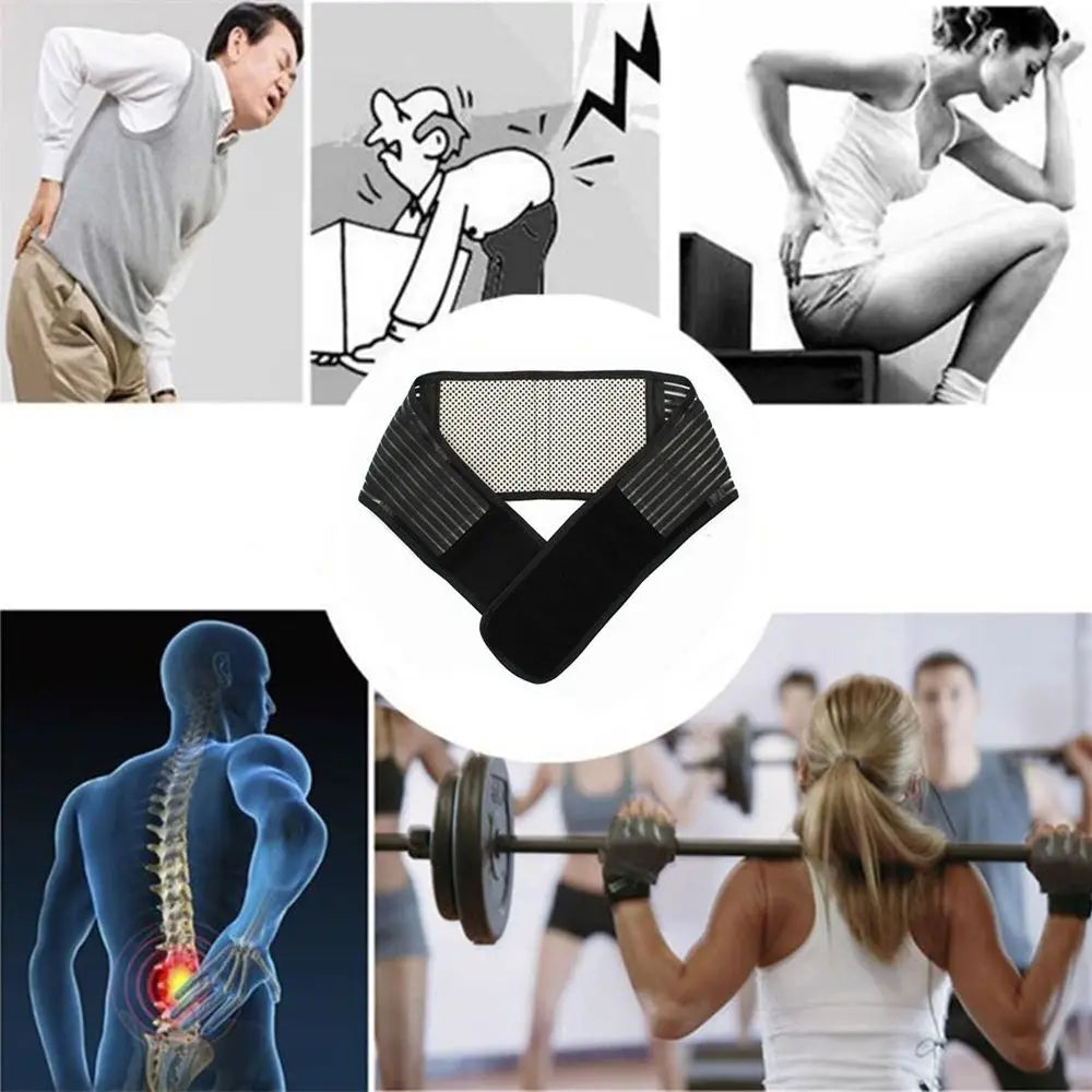 Unisex Magnetic Self-Heating Back Support Belt – Adjustable Lumbar Brace with Massage Band for Health Care