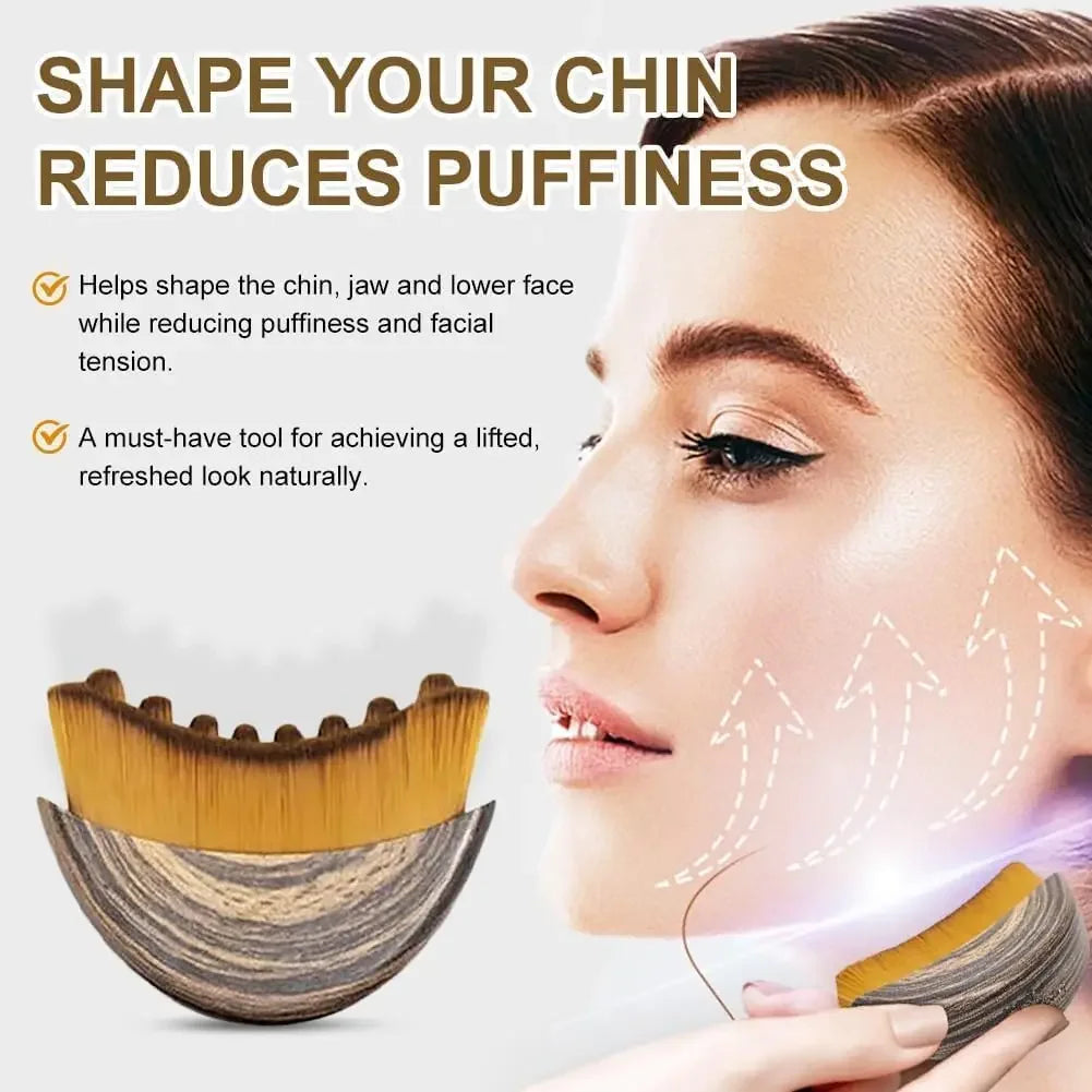 Lymphatic Contour Face Brush – Chin & Jawline Sculpting Drainage Massager for Precise Skin Fit