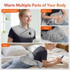 Electric Heating Shoulder & Neck Pad – Cervical Wrap with 3 Heat Settings Soft Hot Compress Back Shawl