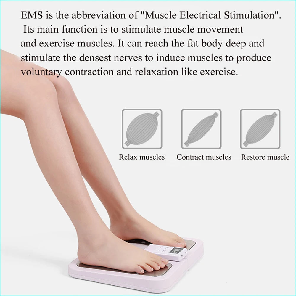 EMS TENS Foot Massager Electric Stimulator for Circulation Feet Legs Heating Pulse Muscle Massage Device
