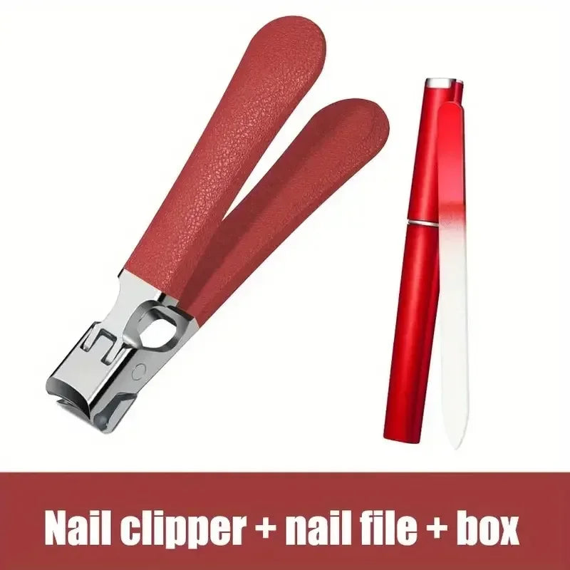 Professional Stainless Steel Nail Clippers Set for Thick Nails Anti-Splash Sharp Trimmer Nail Pedicure Manicure Tools for Men