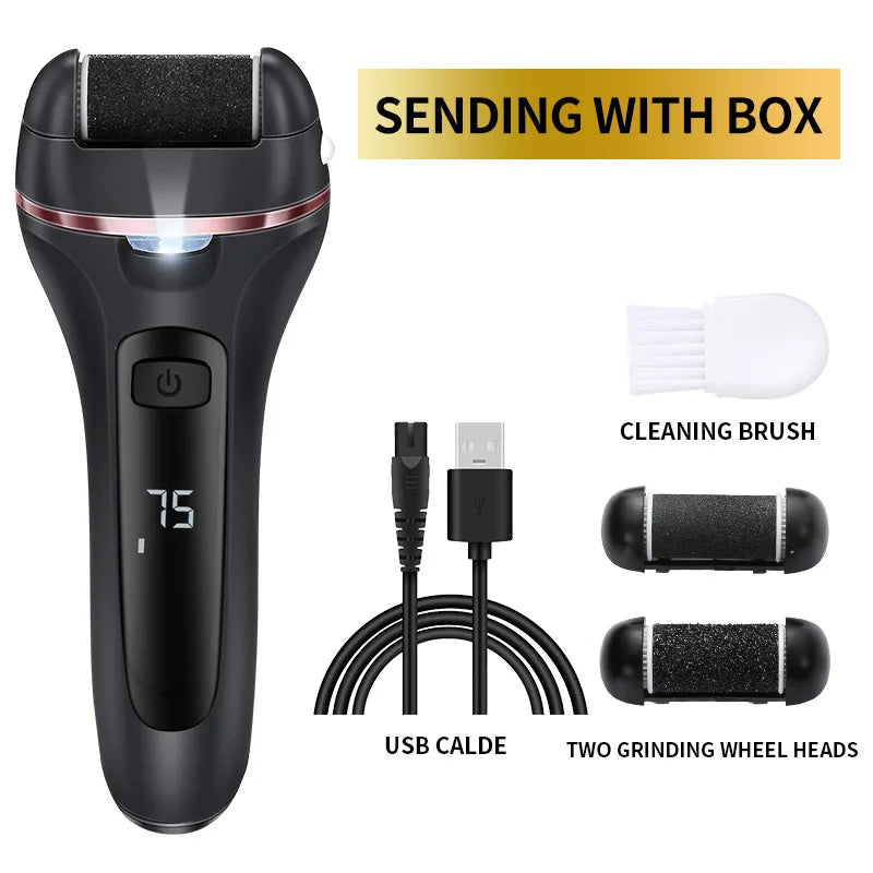 Electric Foot File & Sandpaper Heel Grinder – Professional Pedicure Tool for Dead Hard Skin & Callus Removal