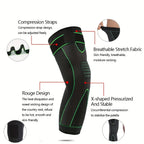 Non-Slip Elastic Long Leg Sleeve Knee Pads – Pressurized Running & Sports Warm Leg Protection