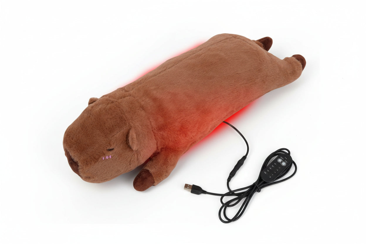 Electric Heating Pad for Period Cramps – Heatable Capybara Plush Stuffed Animal with Hot Belly for Women
