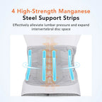 Adjustable Lumbar Support Brace Belt – 4-Plate Back Support with Pad for Men & Women