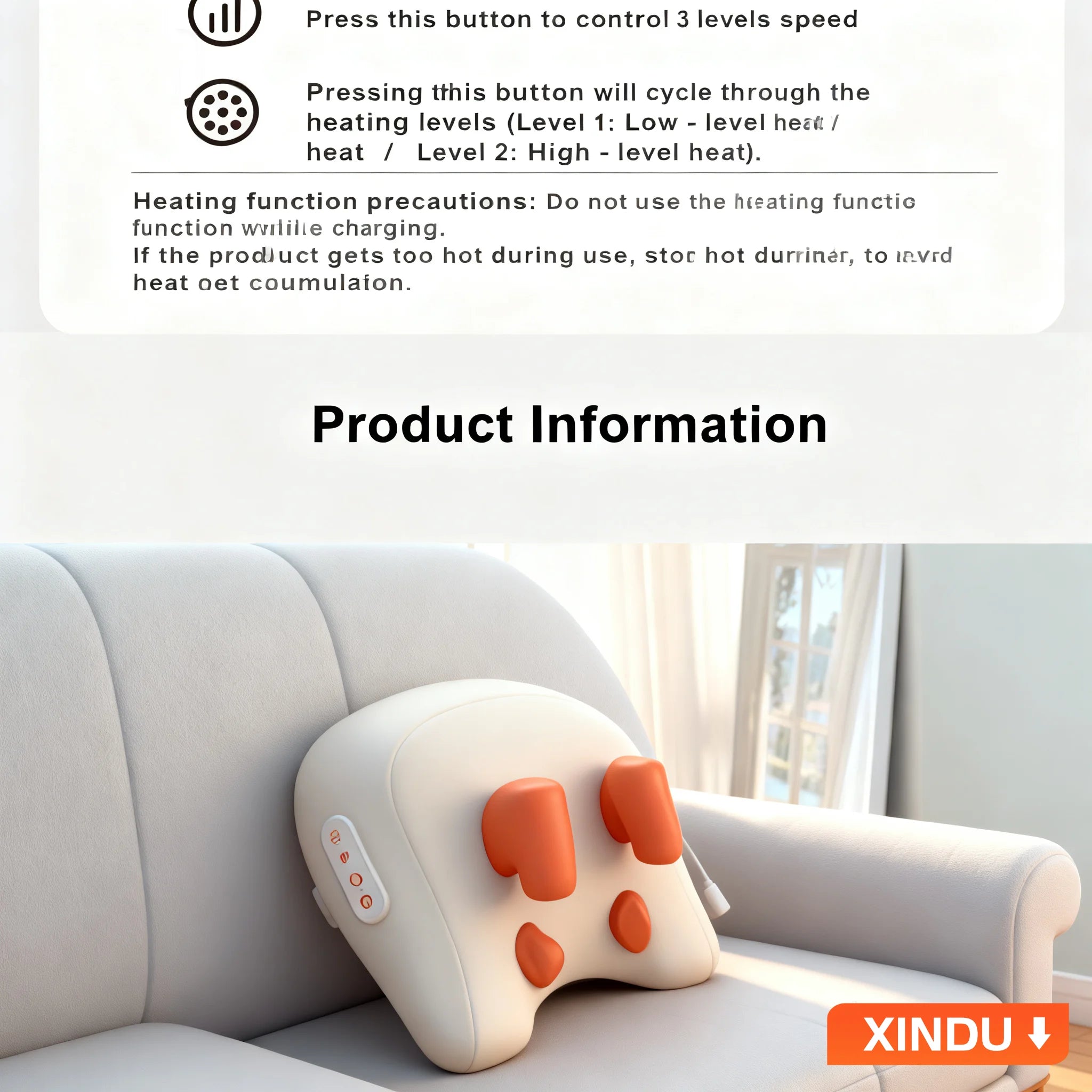 SPA Portable Wireless Pillow Massager – Super Strong Neck & Shoulder Warm Massage Device