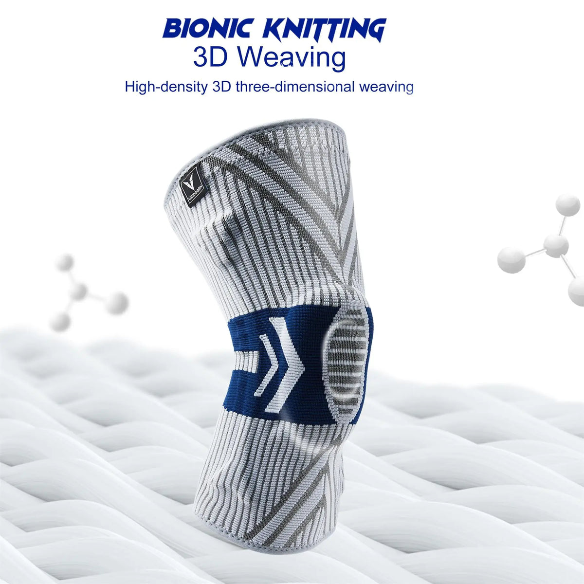Elastic Sports Knee Compression Sleeve – Silicone Patella Gel & Side Spring Support