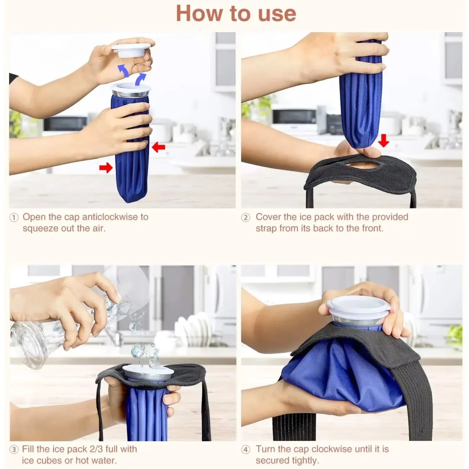 Reusable Hot & Cold Water Ice Bag – Pain Relief Pack for Arm, Calf, Knee, Ankle, Shoulder & Neck Sprains