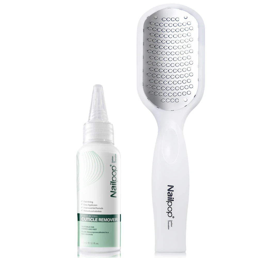 Nailpop Professional Callus Remover for Feet Extra Strength Gel & Rasp Foot File Kit Dead Skin Remover Cracked Heels Dry Skin