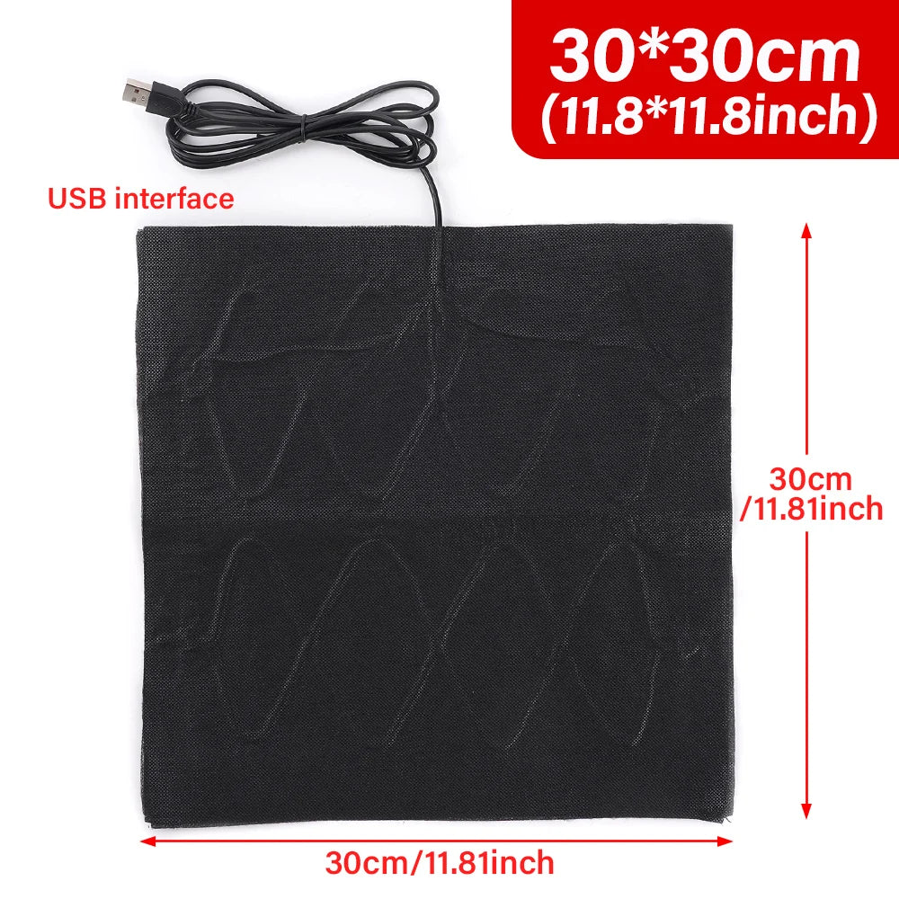 5V USB Heating Heater Pad Hand Warmer Temperature Fast-Heating Carbon Fiber Winter Portable Warm Plate for Mouse Pad Shoes Golve