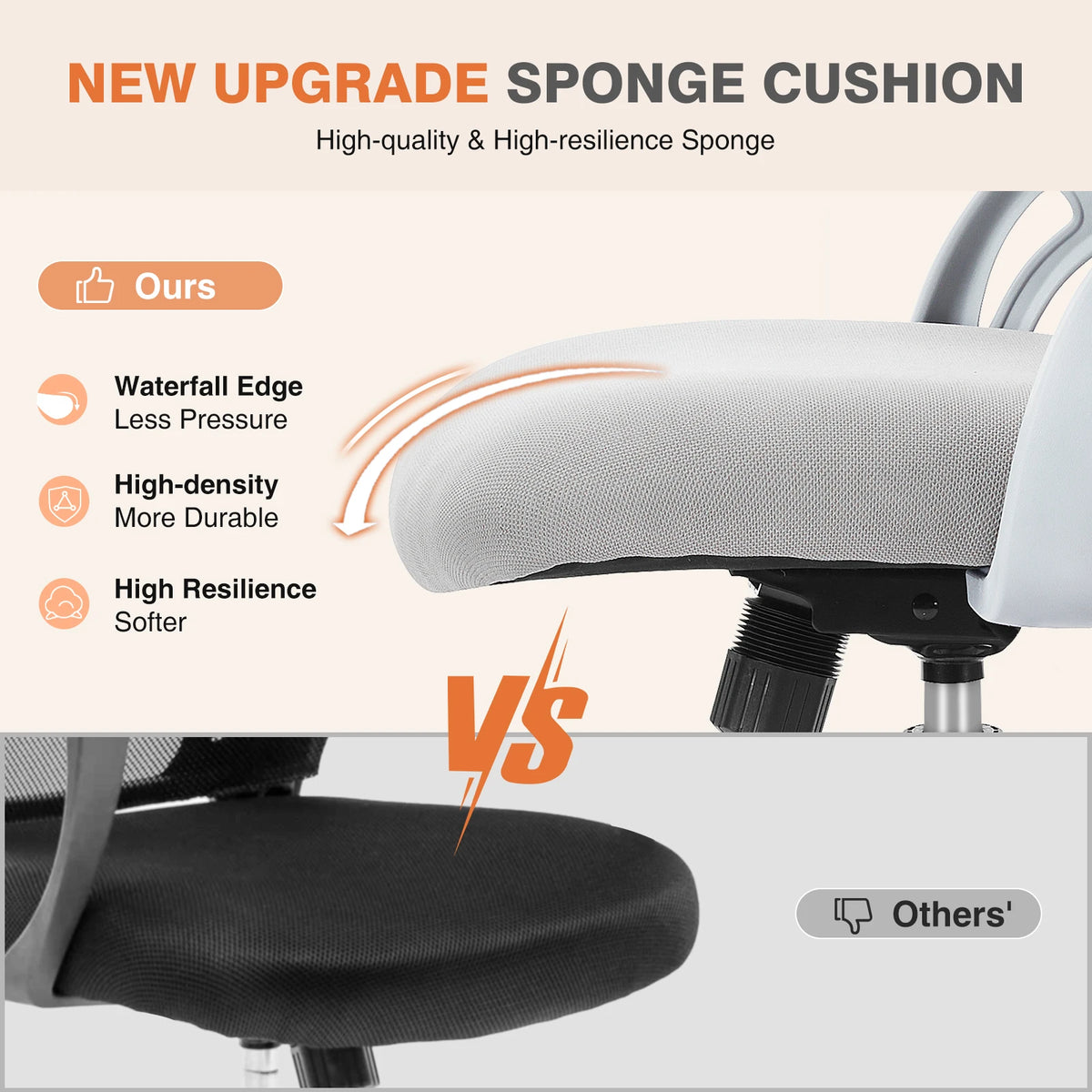 JHK Ergonomic Mesh Office Chair – Adjustable Height Rolling Swivel Gaming Chair with Wheels for Home & Work