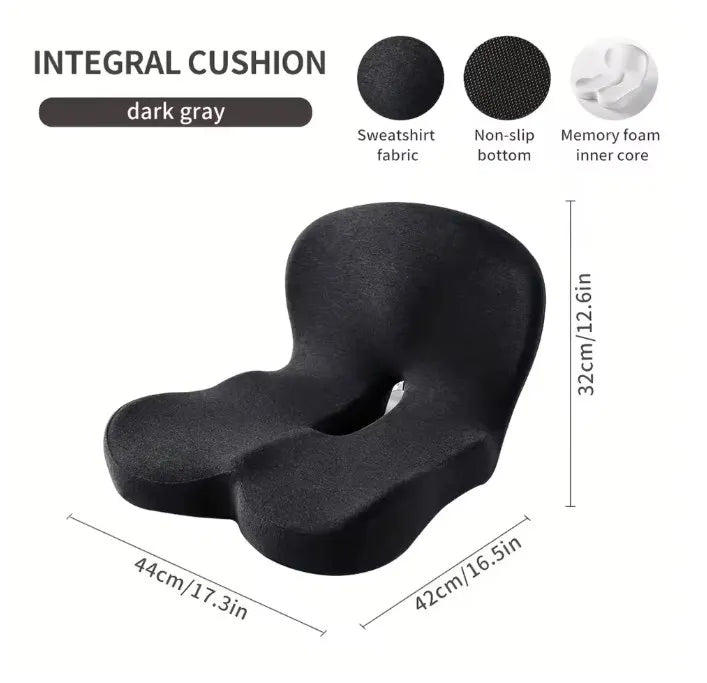 HEALTENCE Memory Foam Car Seat & Office Cushion – Waist & Lumbar Support