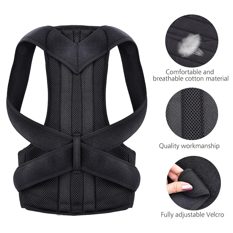 Upper Back Posture Corrector – Clavicle & Shoulder Straightening Brace Strap