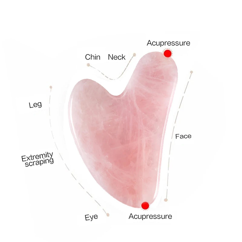 Rose Pink Gua Sha Massage Board – Jade Face Scraper for Neck, Back & Body Sculpting